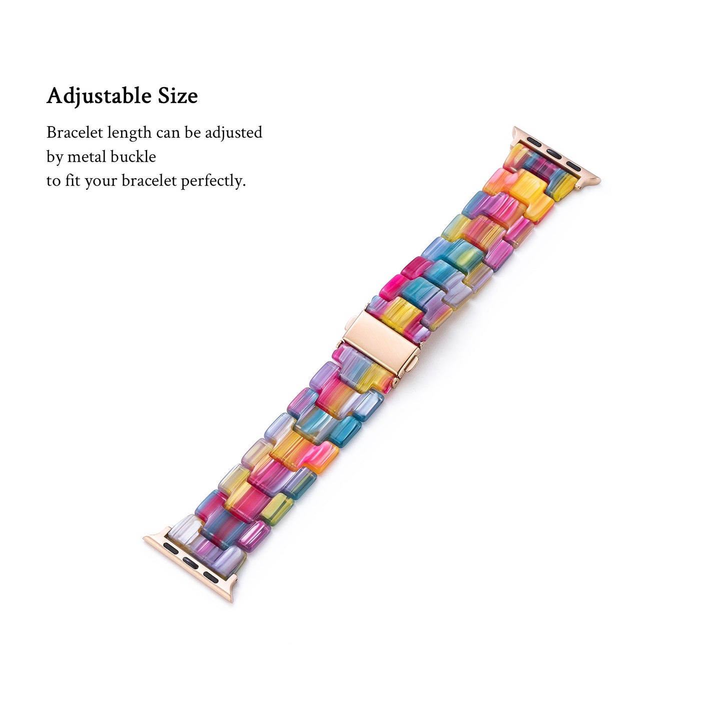 Vibrant Rainbow Resin Watch Band for Apple Watch