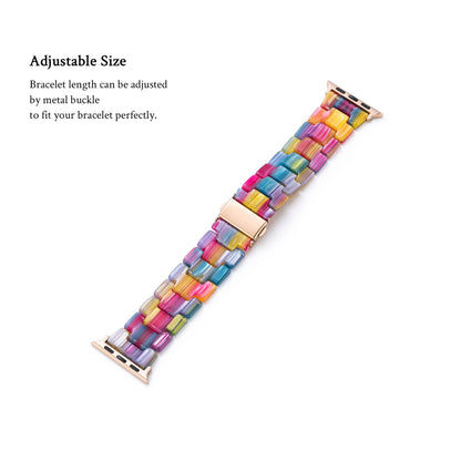 Vibrant Rainbow Resin Watch Band for Apple Watch