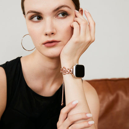 14K Gold & Platinum Plated Floral Copper Watch Band