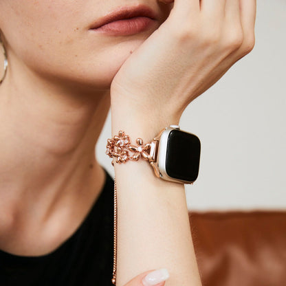 14K Gold & Platinum Plated Floral Copper Watch Band