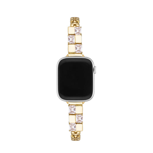 Sparkling Rhinestone Geometric Copper Watch Band