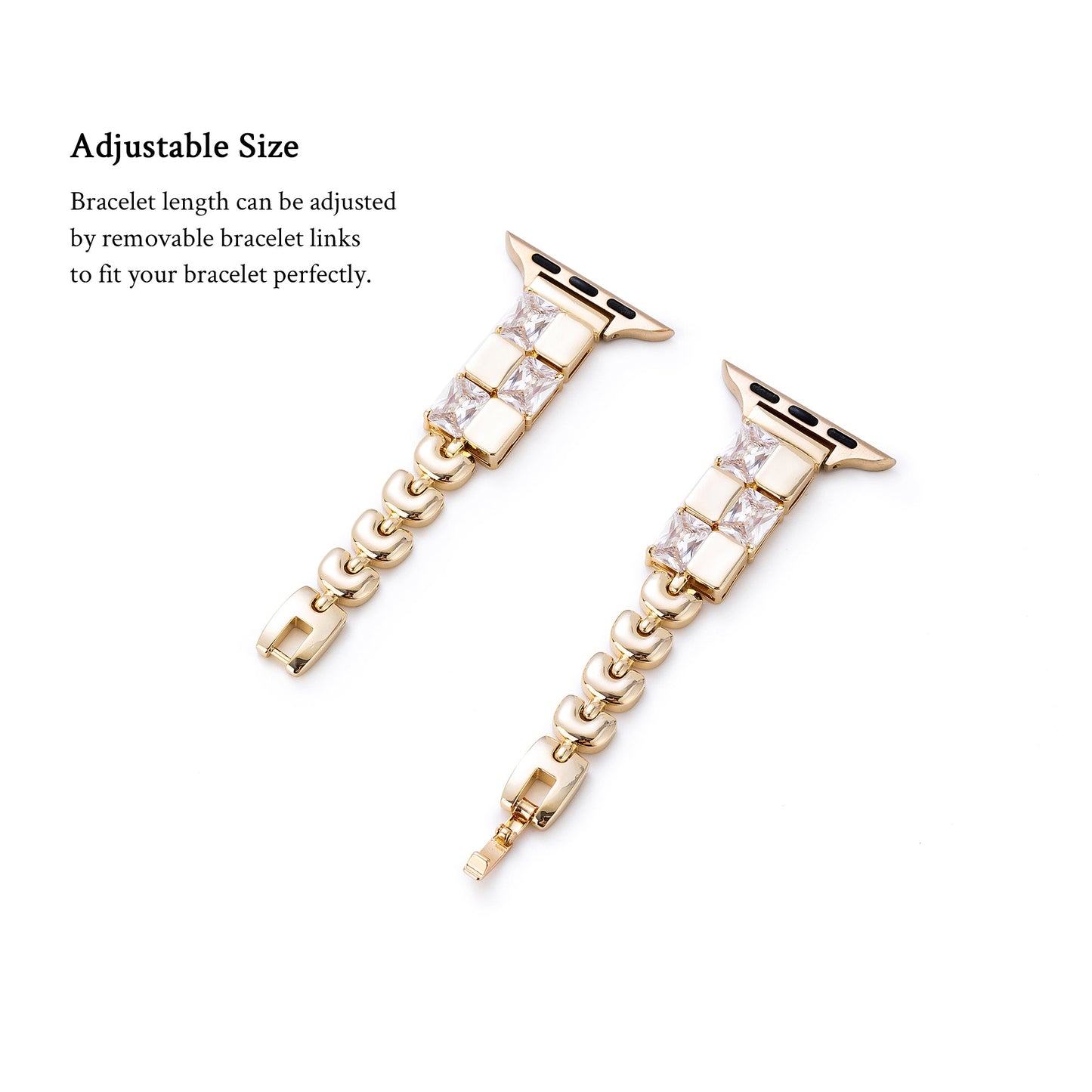 Sparkling Rhinestone Geometric Copper Watch Band