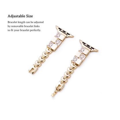 Sparkling Rhinestone Geometric Copper Watch Band