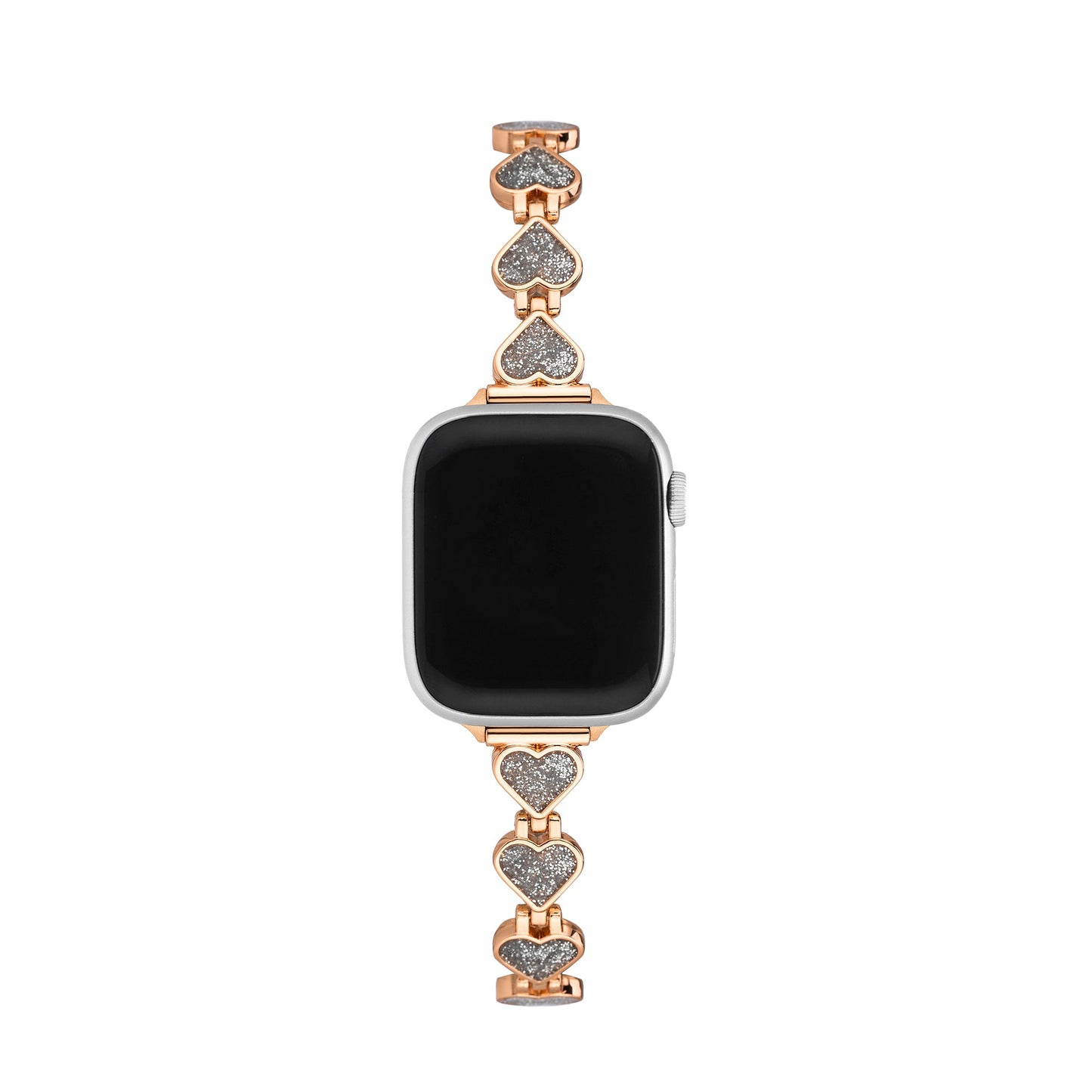 Glitter Love Metal Watch Band for Apple Watch – Sparkling Stainless Steel Strap