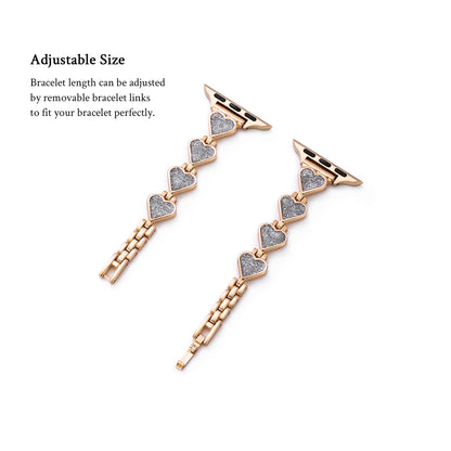 Glitter Love Metal Watch Band for Apple Watch – Sparkling Stainless Steel Strap