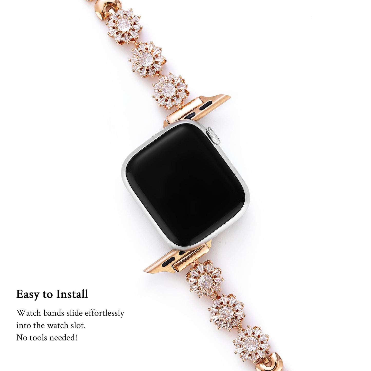 Rotating Rhinestone Snowflake Watch Band for Apple Watch