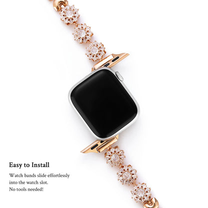Rotating Rhinestone Snowflake Watch Band for Apple Watch
