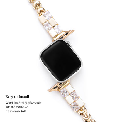 Sparkling Rhinestone Geometric Copper Watch Band