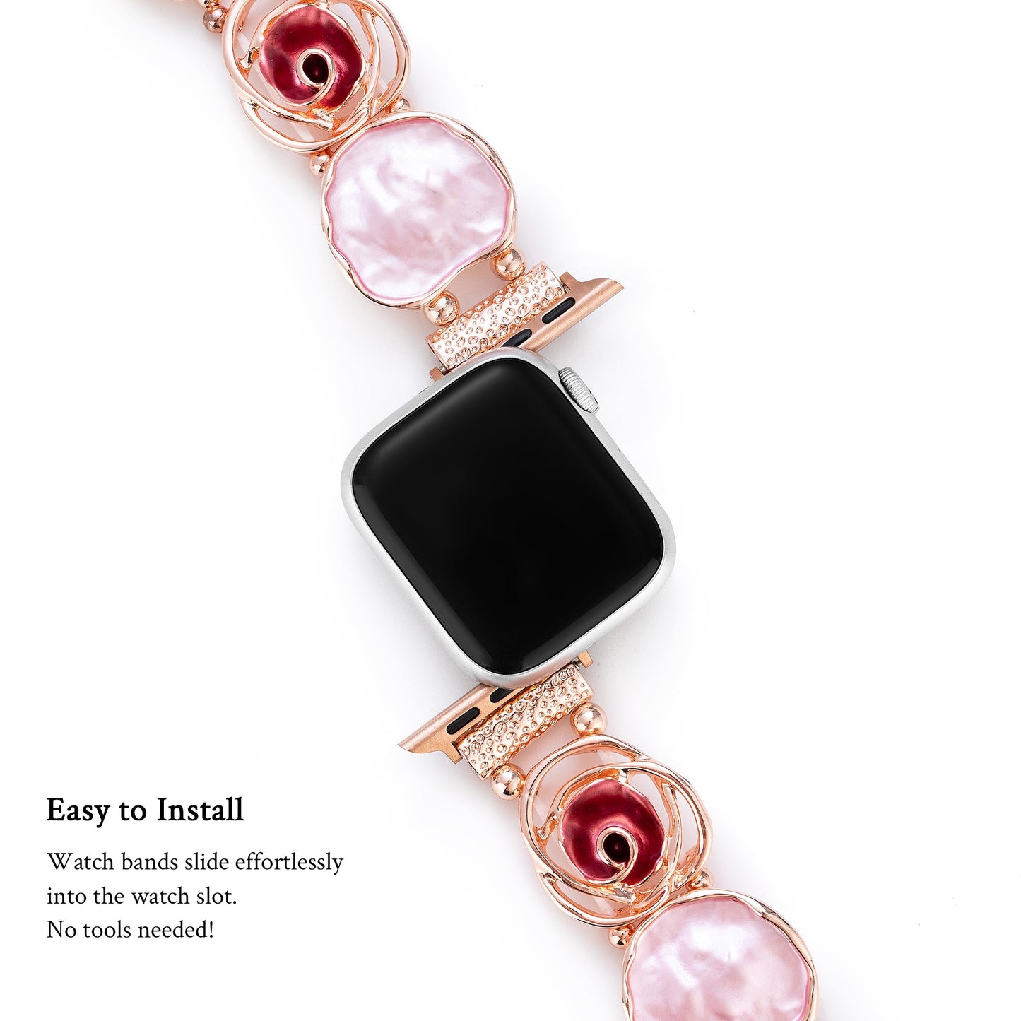 Elegant Rose Bangle Elastic Watch Bracelet for Apple Watch