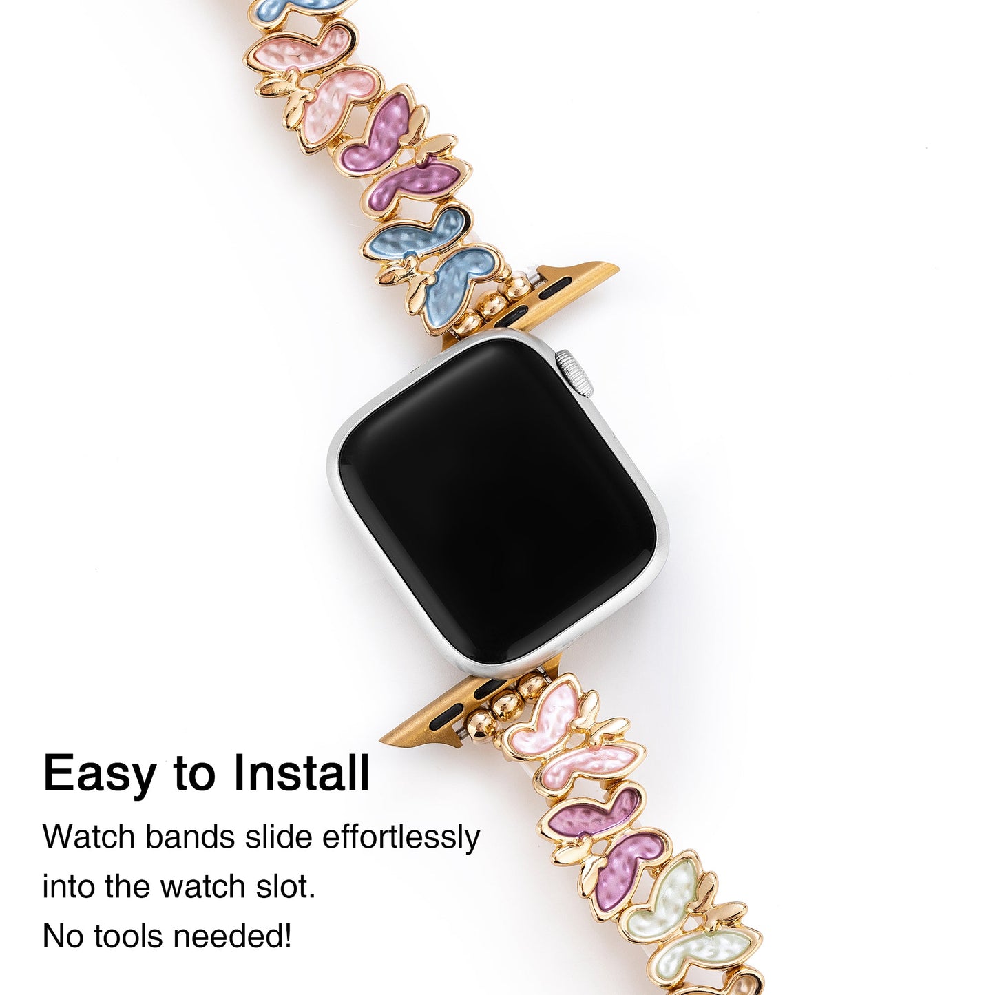 Butterfly-Design Elastic Bangle Bracelet for Apple Watch