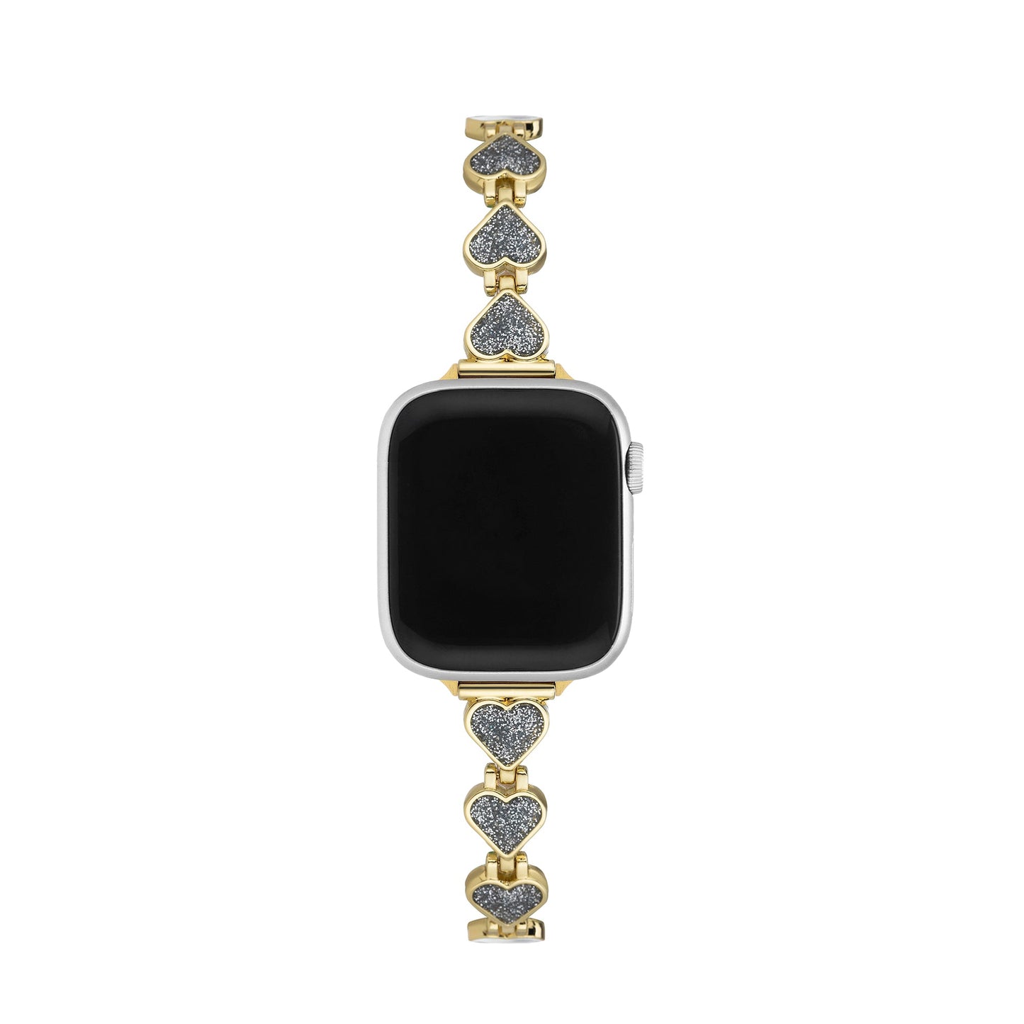 Glitter Love Metal Watch Band for Apple Watch – Sparkling Stainless Steel Strap