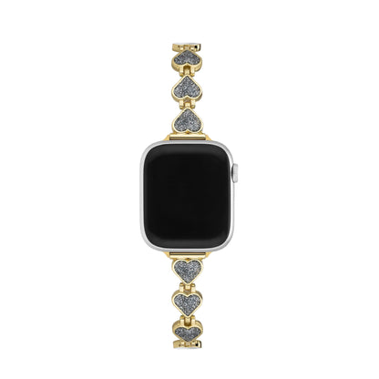 Glitter Love Metal Watch Band for Apple Watch – Sparkling Stainless Steel Strap