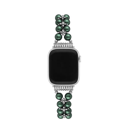 Pearl-Embellished Rhinestone Watch Band for Apple Watch