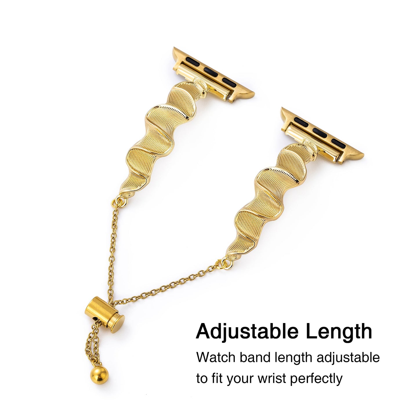 Sleek Wavy Metal Band for Apple Watch – Premium Stainless Steel Bracelet