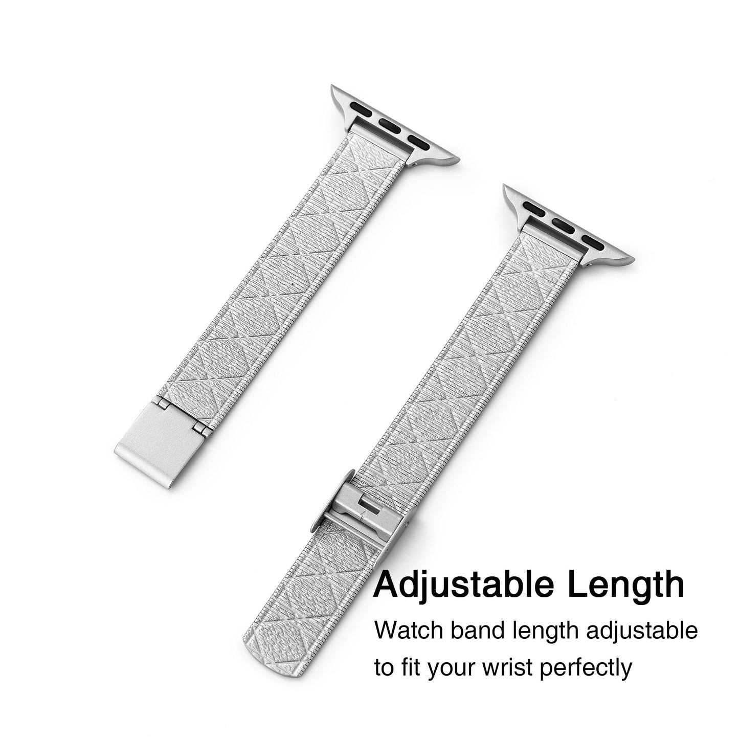 Diamond-Textured Stainless Steel Apple Watch Band - Luxury Look, Everyday Comfort