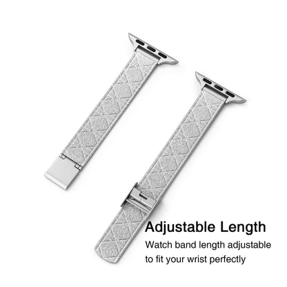 Diamond-Textured Stainless Steel Apple Watch Band - Luxury Look, Everyday Comfort
