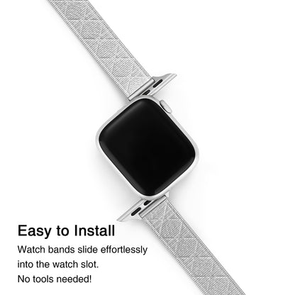 Diamond-Textured Stainless Steel Apple Watch Band - Luxury Look, Everyday Comfort