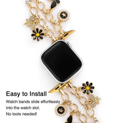 Sunflower Pendant Apple Watch Band - Delicate Floral Jewelry Strap
