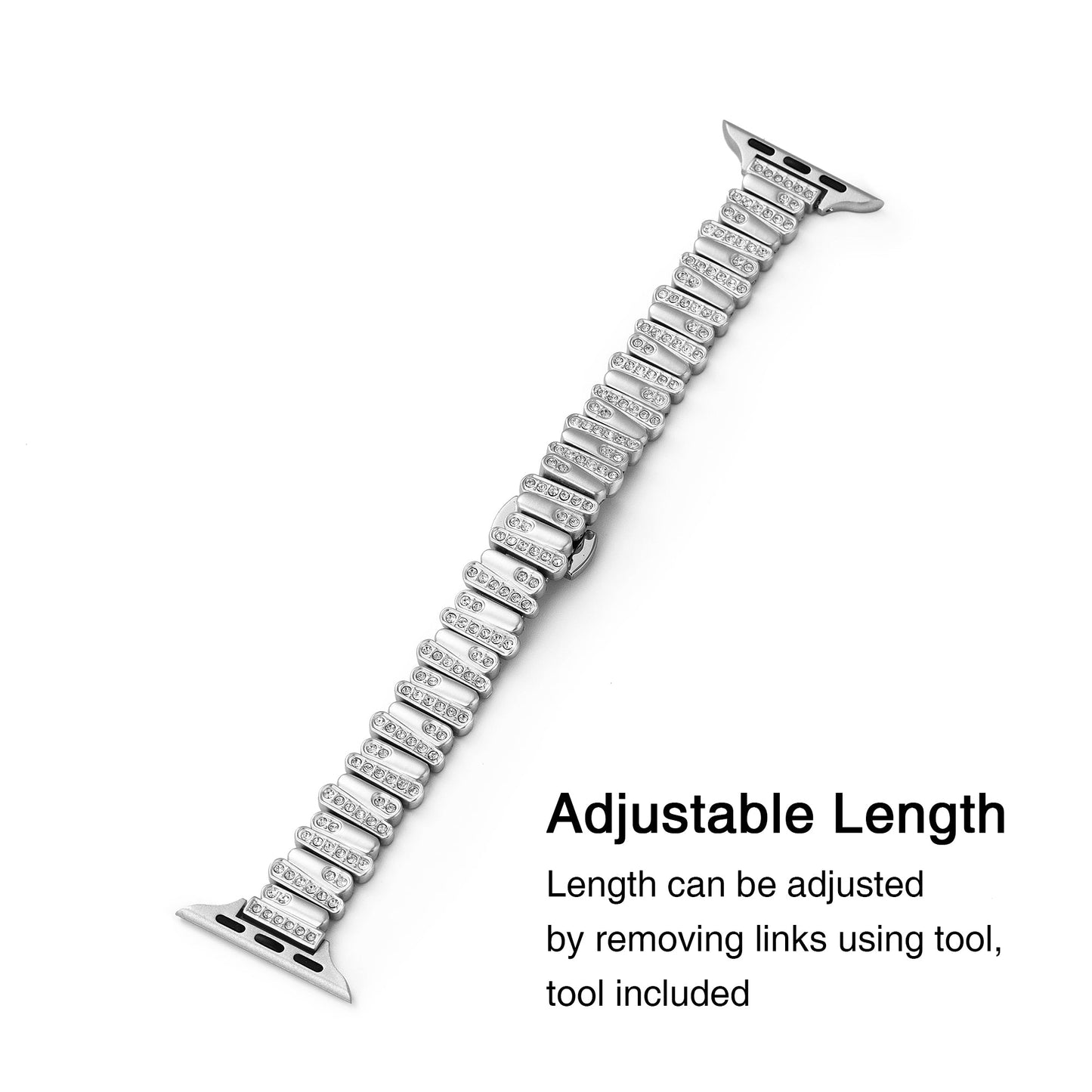 Rhinestone Geometric Metal Watch Band for Apple Watch