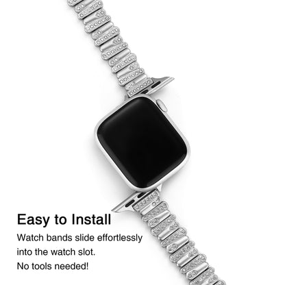 Rhinestone Geometric Metal Watch Band for Apple Watch