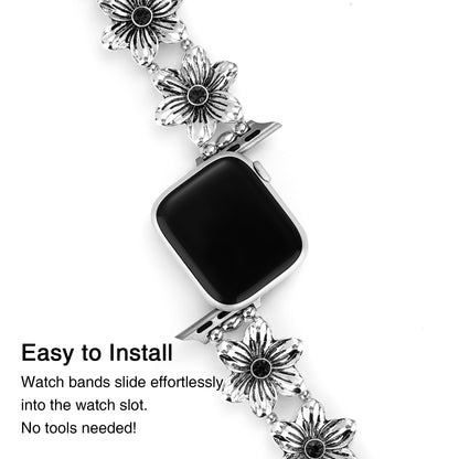 Floral Statement Bangle Bracelet for Apple Watch