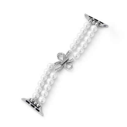 Elegant Double Pearl Beaded Band for Apple Watch