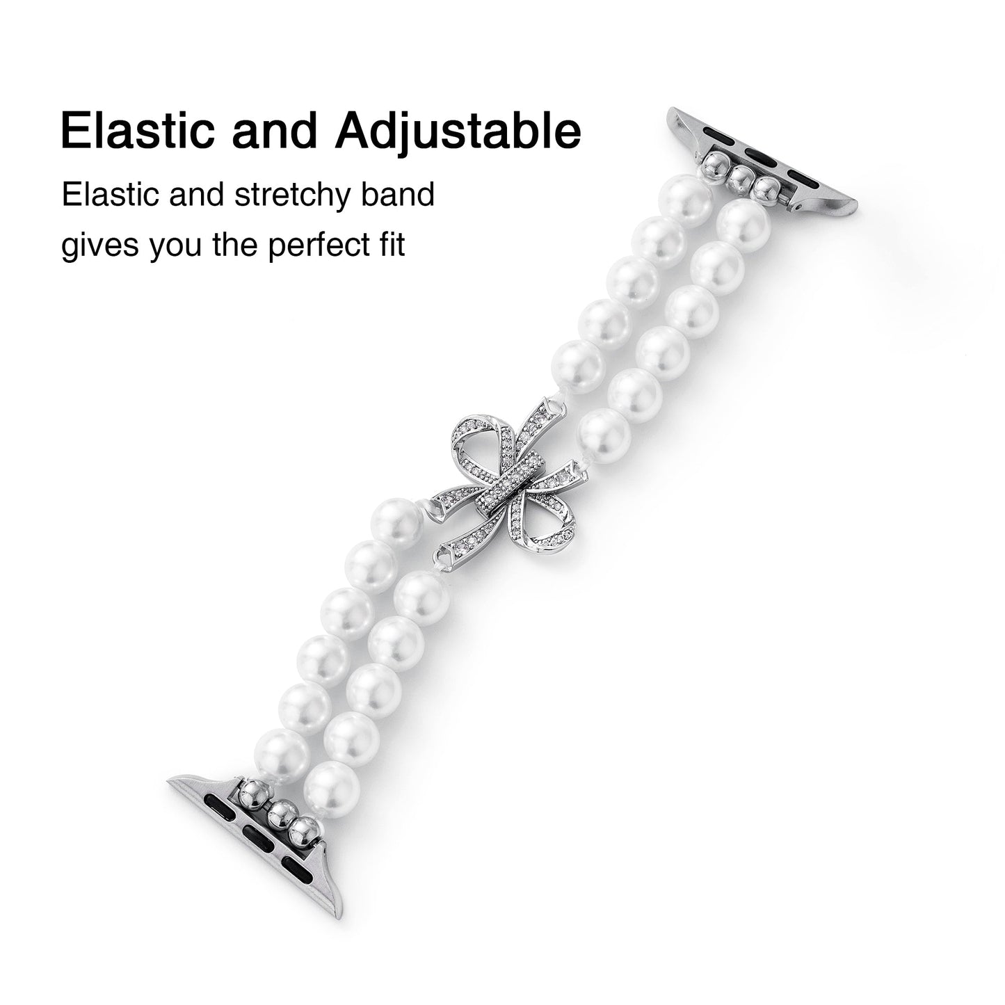 Elegant Double Pearl Beaded Band for Apple Watch