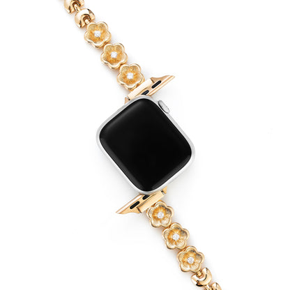 Floral Copper Apple Watch Band – Elegant Petal-Pattern Strap