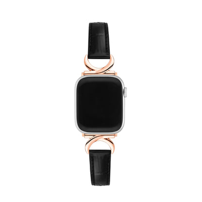 Premium Bamboo-Grain Patent Leather Watch Band for Apple Watch