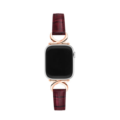 Premium Bamboo-Grain Patent Leather Watch Band for Apple Watch