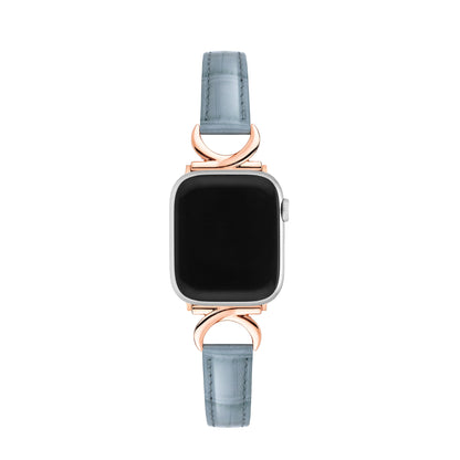 Premium Bamboo-Grain Patent Leather Watch Band for Apple Watch