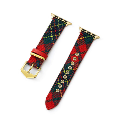 Festive Tartan Apple Watch Band — Stylish Holiday Strap