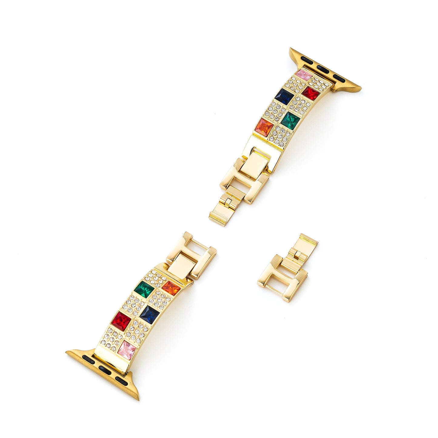 Diamond-Studded Glitter Metal Watch Band