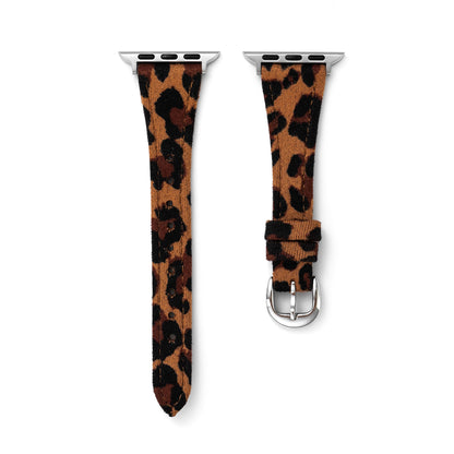 Luxurious Leopard Print Suede Watch Band for Apple Watch
