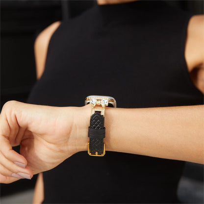 Elegant Bowknot Leather Band for Apple Watch - Premium Leather, All-Day Comfort