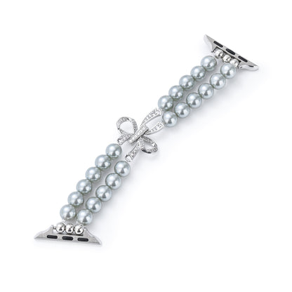 Elegant Double Pearl Beaded Band for Apple Watch