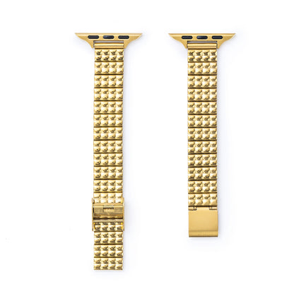 Sleek Modern Embossed Metal Watch Band