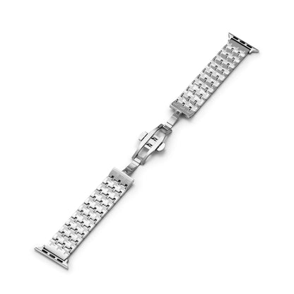 Premium Stainless Steel Houndstooth Pattern Watch Band