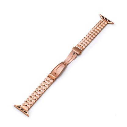 Premium Stainless Steel Houndstooth Pattern Watch Band