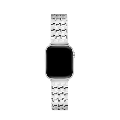 Premium Stainless Steel Houndstooth Pattern Watch Band