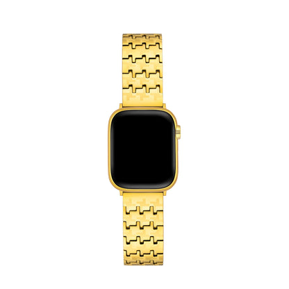 Premium Stainless Steel Houndstooth Pattern Watch Band