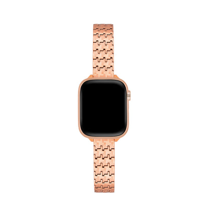 Premium Stainless Steel Houndstooth Pattern Watch Band