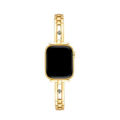 Sparkling Rhinestone-Accented Metal Track Watch Band