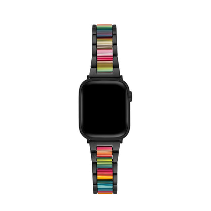 Unisex Rainbow Resin & Metal Watch Band – Stylish & Durable