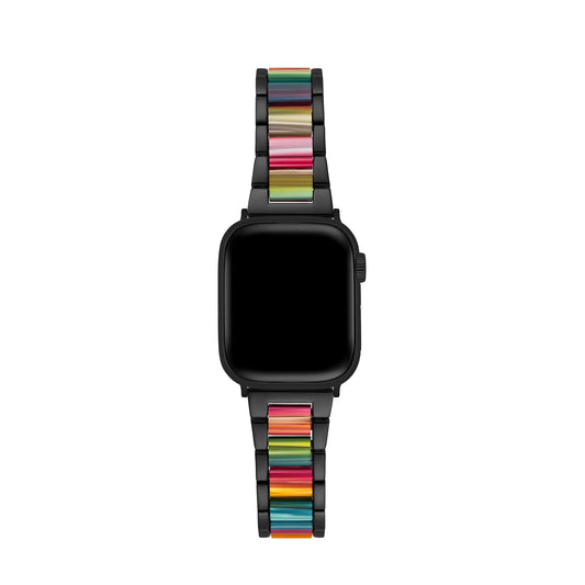 Unisex Rainbow Resin & Metal Watch Band – Stylish & Durable