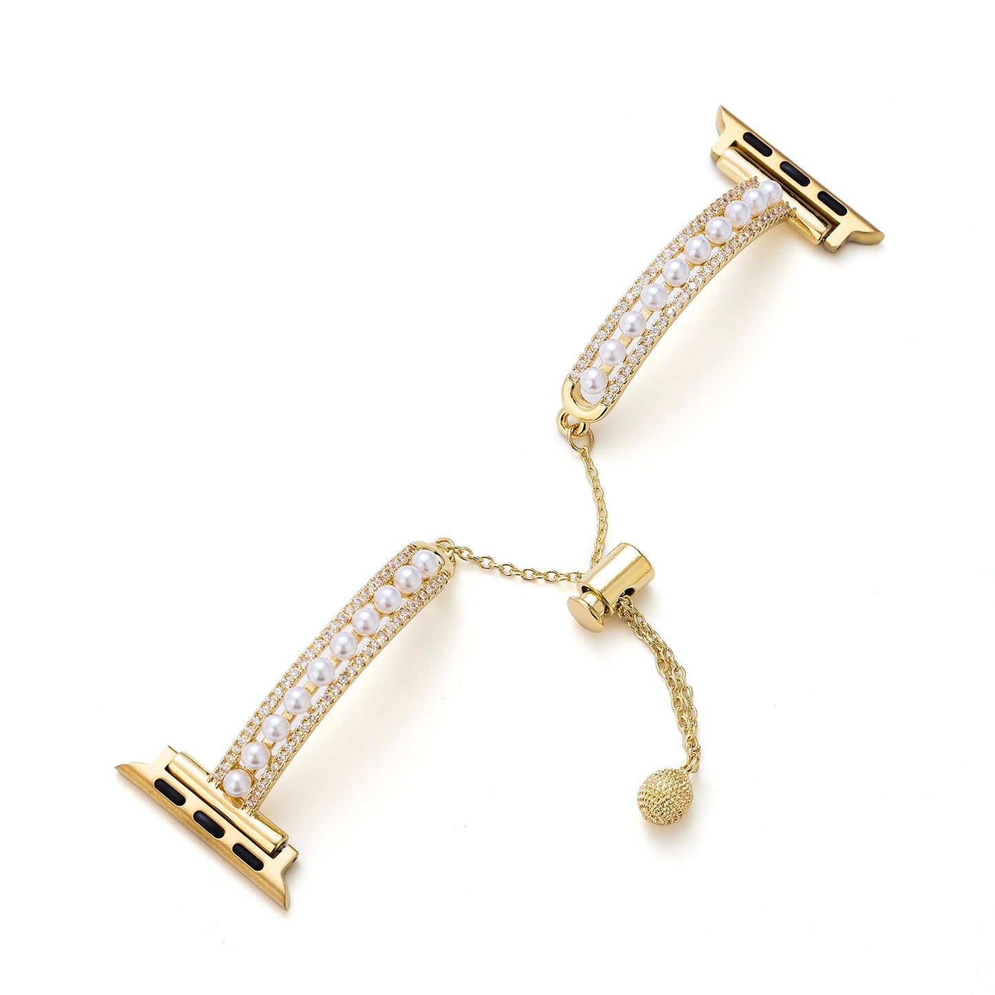 Elegant Pearl-Beaded Copper Band for Apple Watch