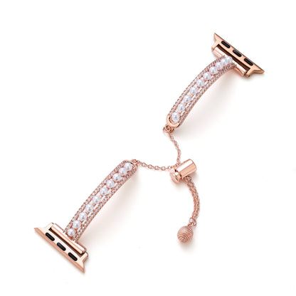Elegant Pearl-Beaded Copper Band for Apple Watch