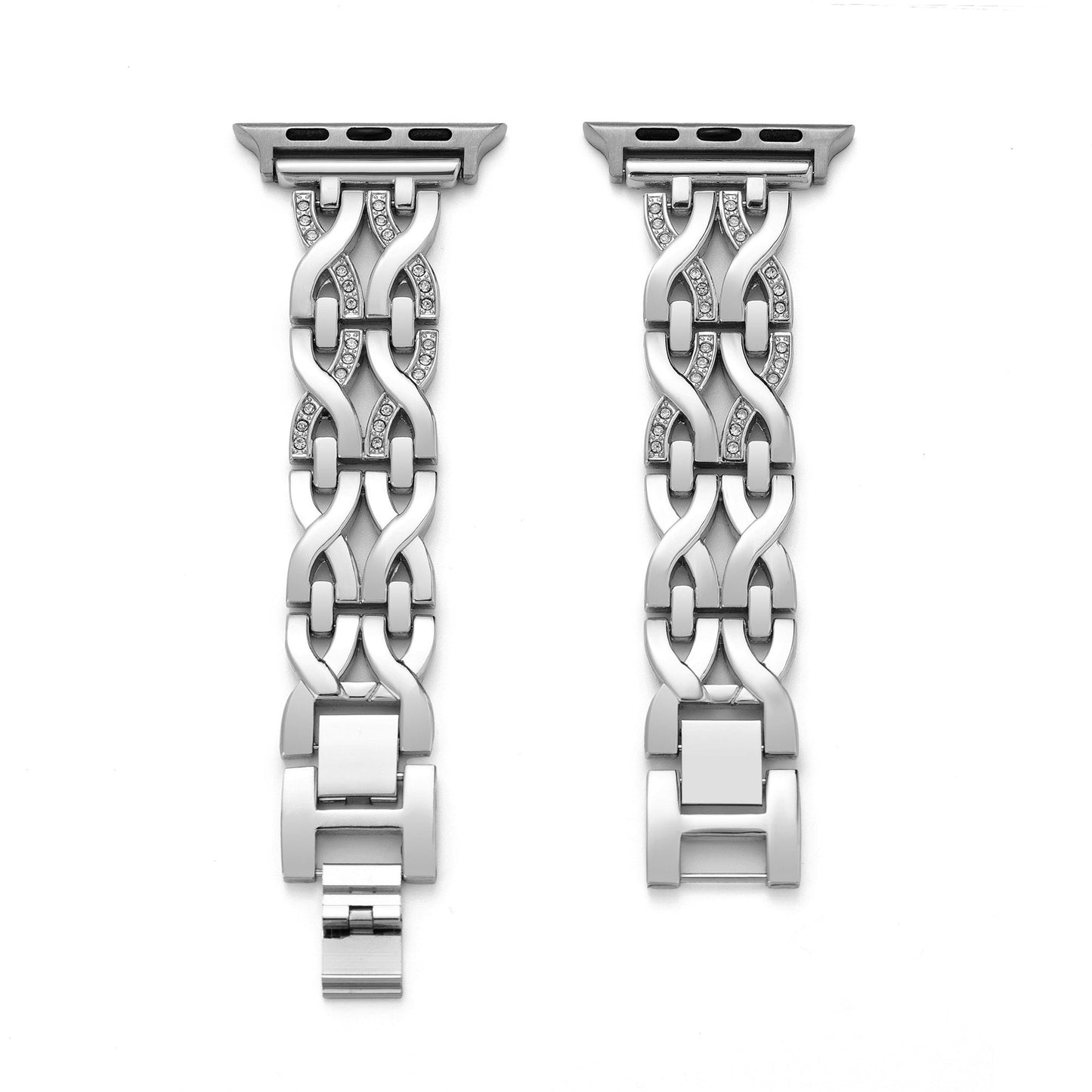 Double-Twist Metal Watch Band for Apple Watch — Sleek Stainless Steel Strap