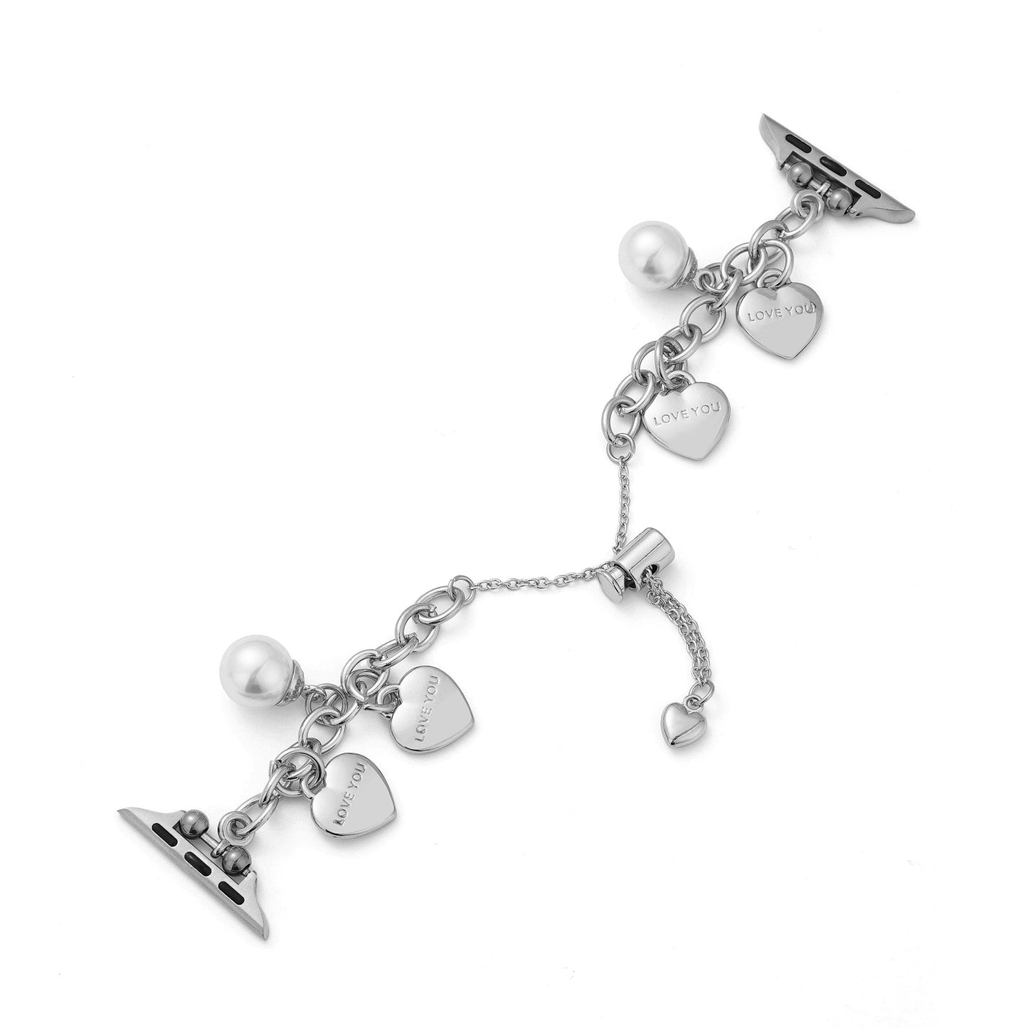 Love Pendant Metal Band for Apple Watch – Elegant Stainless Steel Strap