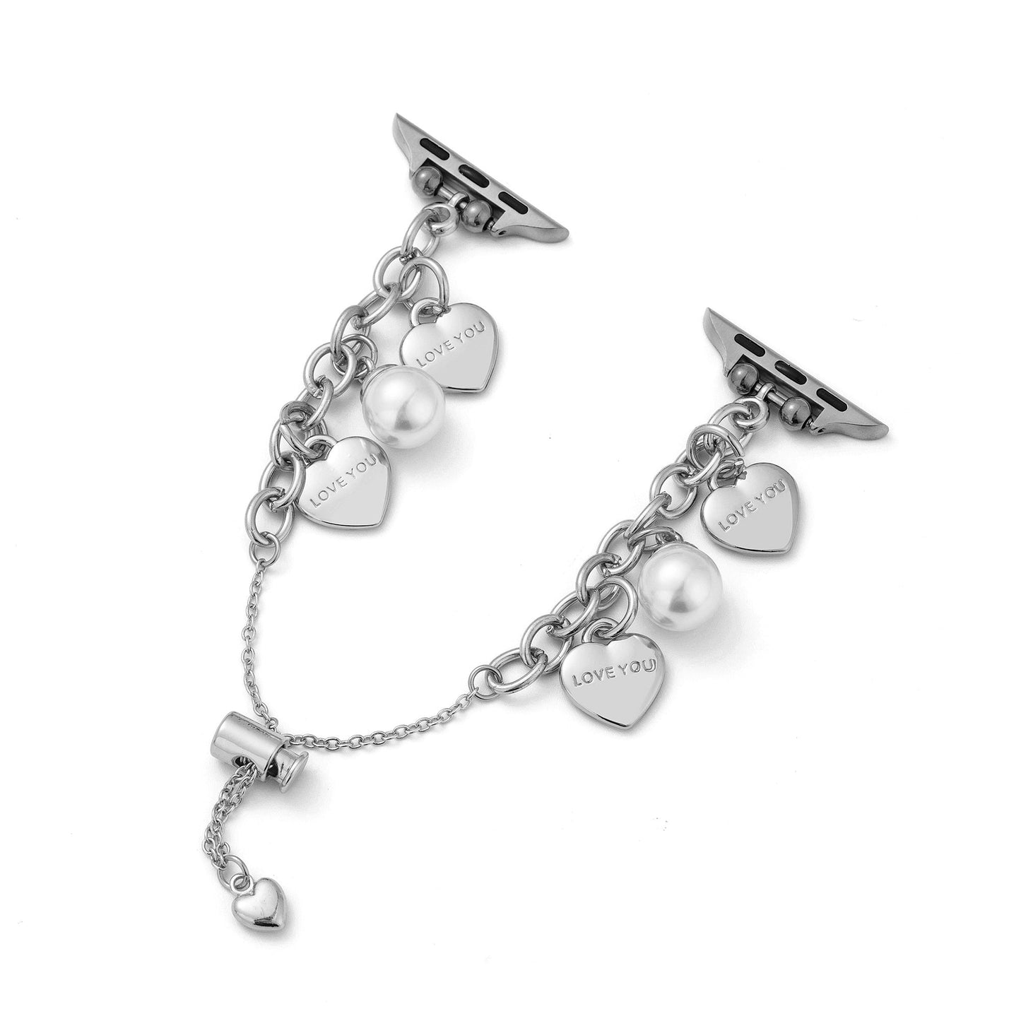 Love Pendant Metal Band for Apple Watch – Elegant Stainless Steel Strap